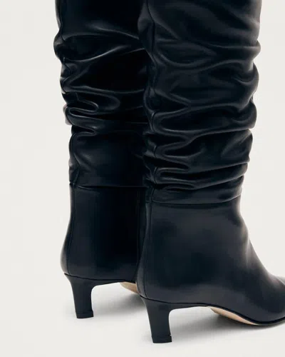 Alohas 50mm Kalila Gathered Leather Boots In Blue