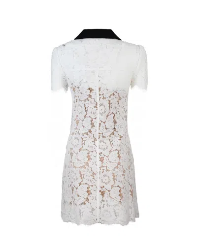 Self-portrait Delicate Lace Dress With Structured Pockets In White