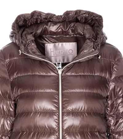 Herno Women A-shape Ultralight Down Jacket In Brown