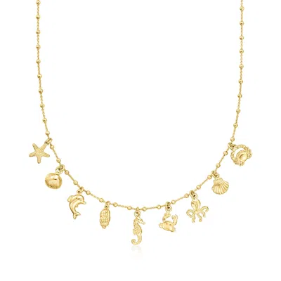 Rs Pure By Ross-simons Italian 18kt Gold Vermeil Sea Life Charm Necklace