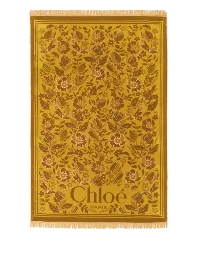 Chloé Plage Cotton Beach Towel In Brown