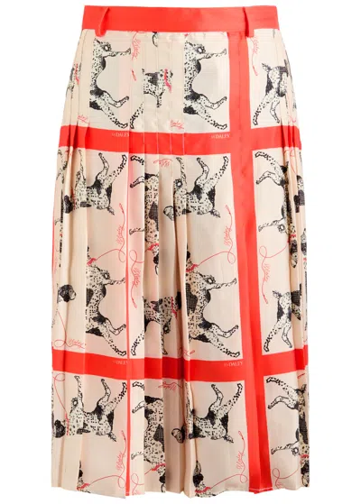 S.s. Daley Ss Daley Pointer Printed Silk Midi Skirt In Neutral