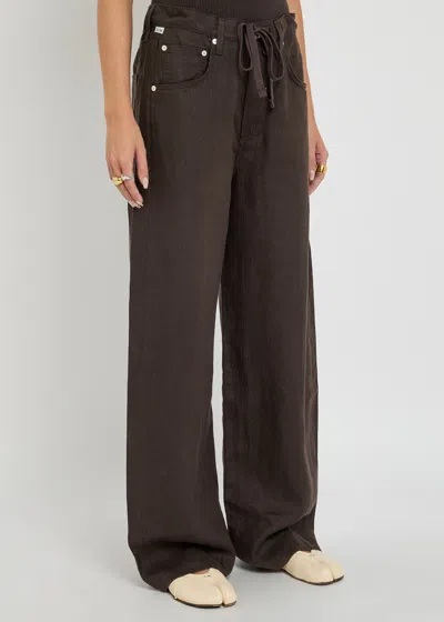 Citizen Of Humanity Citizens Of Humanity Aurora Pull-on Stretch Cotton Pants In Burgundy