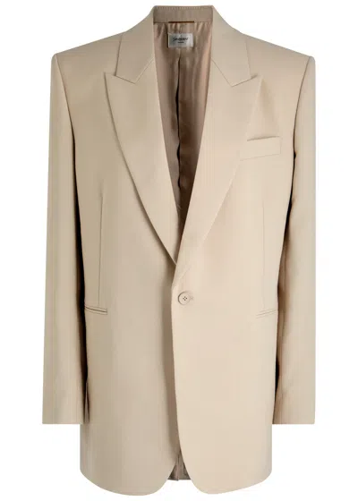 Saint Laurent Single-breasted Blazer In Neutral
