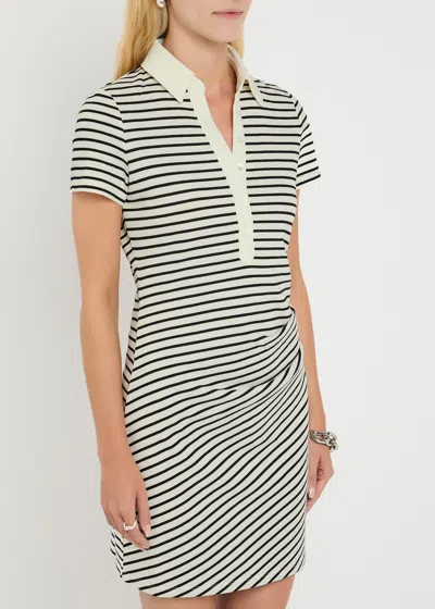 Veronica Beard Lanier Stripe Short-sleeve Polo Dress