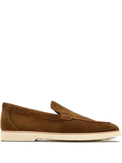Magnanni Slip-on Suede Loafers In Brown