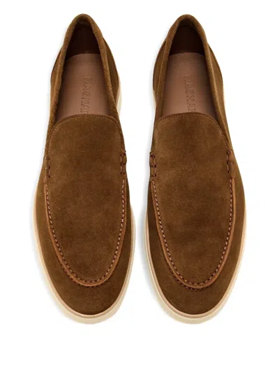 Magnanni Slip-on Suede Loafers In Brown
