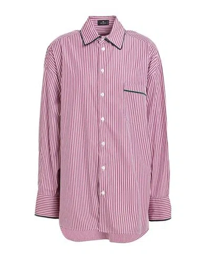 Etro Striped Cotton Poplin Shirt In Blue