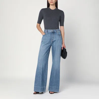 Bottega Veneta Womens Anthracite Ribbed Round-neck Wool Top