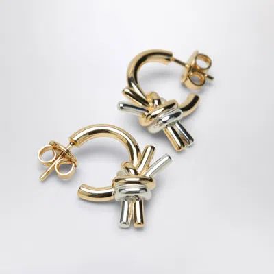 Bottega Veneta Two-tone Knot Hoop Earrings