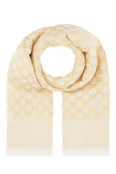 Gucci Embroidered Wool Blend Reversible Scarf