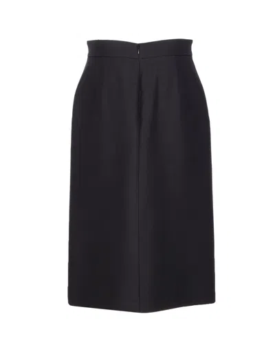 Valentino Garavani Women Skirt With Leather Details In Black