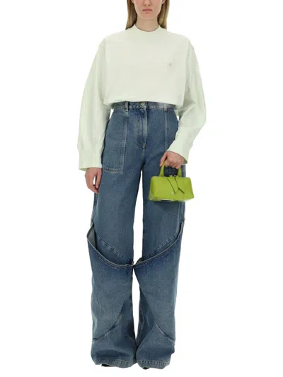 Attico Sky Blue Baggy Jeans With Large Pockets