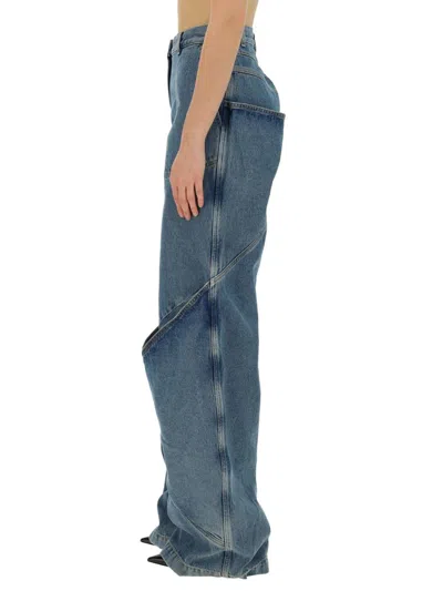 Attico Sky Blue Baggy Jeans With Large Pockets