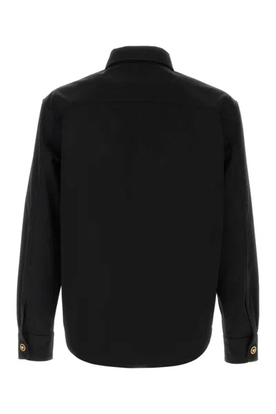 Versace Gabardine Shirt With Chest Pockets And Cuffed Sleeves