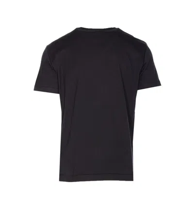 Dolce & Gabbana Black T-shirt With Logo Tag Detail On The Front In Black