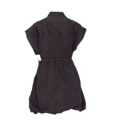 Pinko Draped Mini Dress Belted Waist In Black