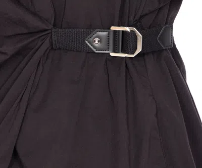 Pinko Draped Mini Dress Belted Waist In Black