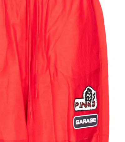 Pinko Lewis Bermuda Shorts Elastic Waistband In Red