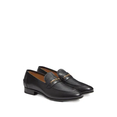Valentino Garavani Men Vlogo Signautre Leather Loafers In Black