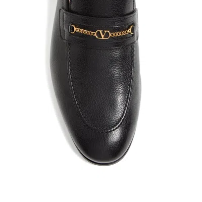 Valentino Garavani Men Vlogo Signautre Leather Loafers In Black