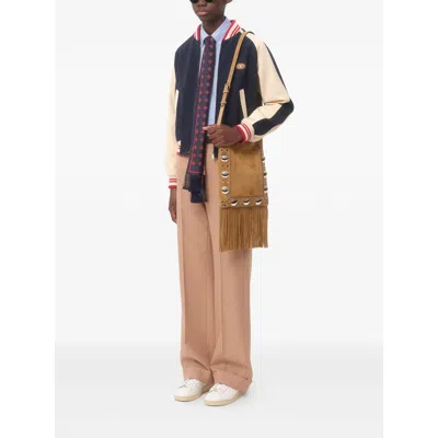 Valentino Sporty Bomber Jacket With Embroidered Details In Blue