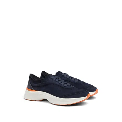 Santoni Bounce Lace-up Sneakers In Blue