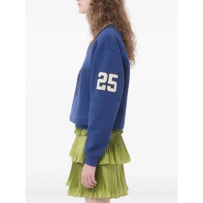Valentino Blue Sweatshirt With V And Le Chat De La Maison Embroidery