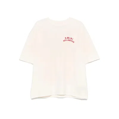 Amiri Mens Ivory Red Holly Text-print Cotton T-shirt Xl In Neutral