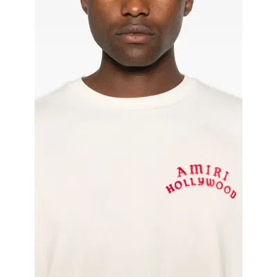 Amiri Mens Ivory Red Holly Text-print Cotton T-shirt Xl In Neutral