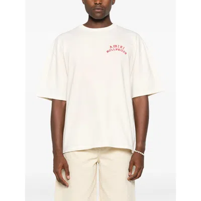 Amiri Mens Ivory Red Holly Text-print Cotton T-shirt Xl In Neutral
