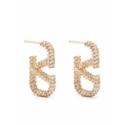 【関税&送料込】Valentino Garavani Embellished l Earring Valentino Garavani VLogo Signature crystal-embellished
