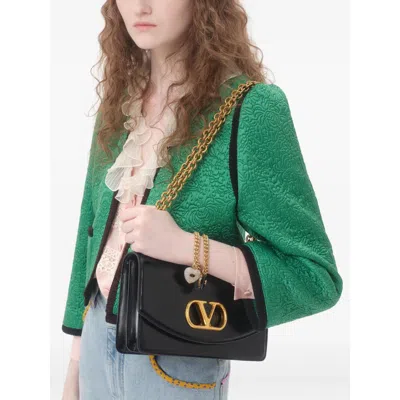 Valentino Womens Pure Green Floral Crop Wool And Silk Jacket