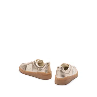 Valentino Gold Laminated Calfskin Upvillage Sneakers