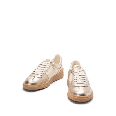 Valentino Gold Laminated Calfskin Upvillage Sneakers