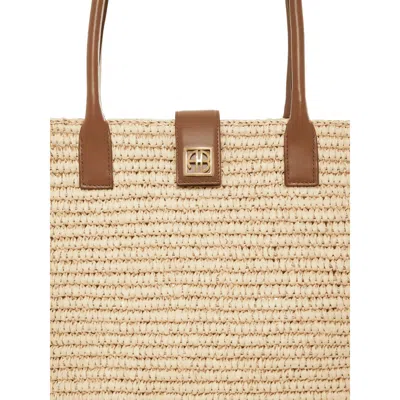 Anine Bing Lou Tote Monogram Natural With Cognac