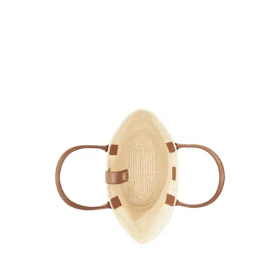 Anine Bing Lou Tote Monogram Natural With Cognac