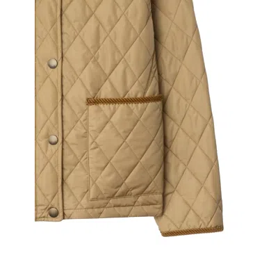 Burberry Padded Jackets With Corduroy Collar In Neutral