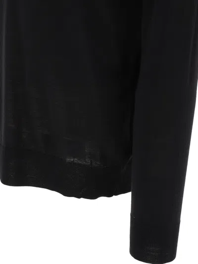Golden Goose Long-sleeve Knit Polo Shirt In Black
