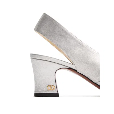Valentino Garavani Adamantine Slingback Pumps In Glitter Fabric 60mm Woman Silver 39.5