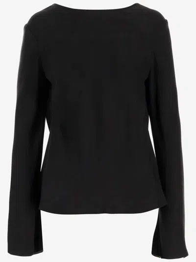 By Malene Birger Laura Shirt In Cupro And Viscose In Black