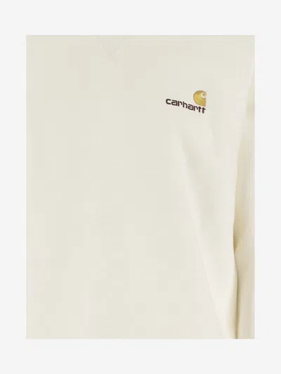 Carhartt Wip American Script Cotton-blend Sweatshirt In Neutral