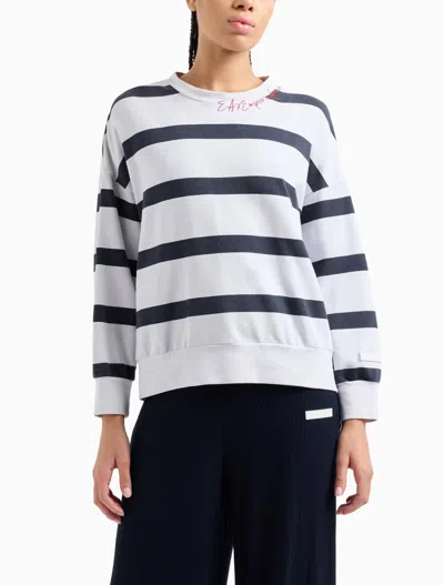 Ea7 Emporio Armani Cotton Crewneck Sweatshirt In White