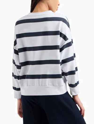 Ea7 Emporio Armani Cotton Crewneck Sweatshirt In White