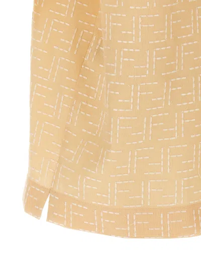 Fendi Ff Jacquard Shirt In Neutral