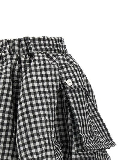 Ganni Vichy Pattern Balloon Miniskirt In Multi