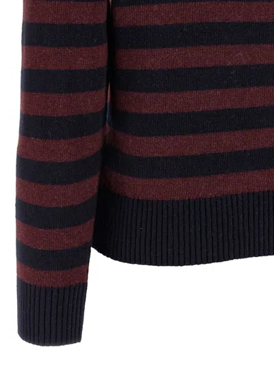 Ganni 'graphic Wool Mix Poodle Stripe' Sweater In Brown