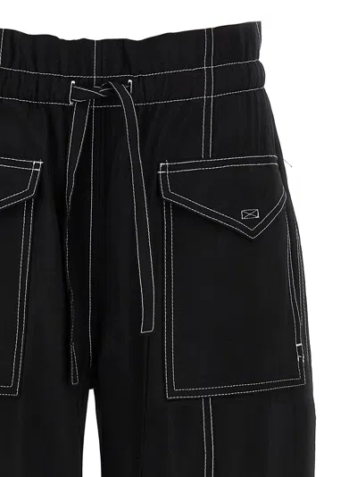 Ganni Straight Leg Cargo Pants In Black