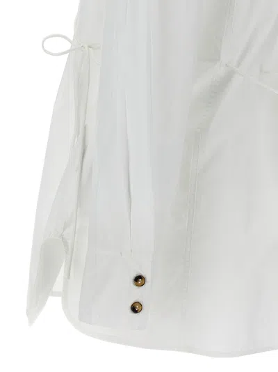 Ganni Lace-up Shirt With Adjustable Waist Tie