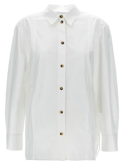 Ganni Lace-up Shirt With Adjustable Waist Tie